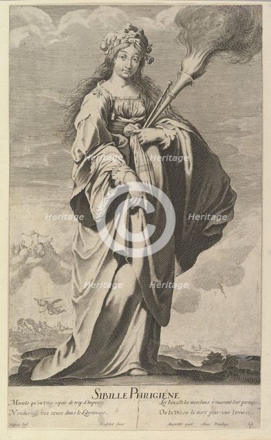 Sibylle Phrygienne, ca. 1635. Creators: Gilles Rousselet, Abraham Bosse.