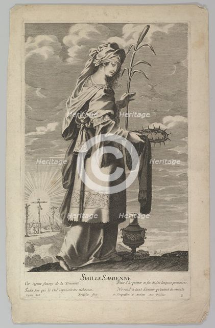 Sibylle Samienne, ca. 1635. Creators: Gilles Rousselet, Abraham Bosse.