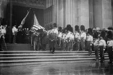 Sickles coffin carried from Cathedral, 1914. Creator: Bain News Service
