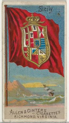 Sicily, from Flags of All Nations, Series 2 (N10) for Allen & Ginter Cigarettes Brands, 1890. Creator: Allen & Ginter