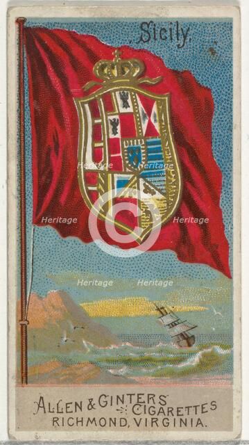 Sicily, from Flags of All Nations, Series 2 (N10) for Allen & Ginter Cigarettes Brands, 1890. Creator: Allen & Ginter.