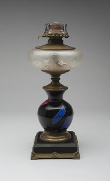 Sicilian Glass Lamp, c. 1878. Creator: Mount Washington Glass Company
