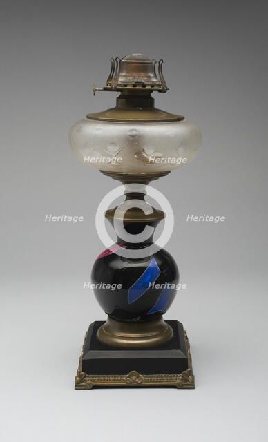 Sicilian Glass Lamp, c. 1878. Creator: Mount Washington Glass Company.