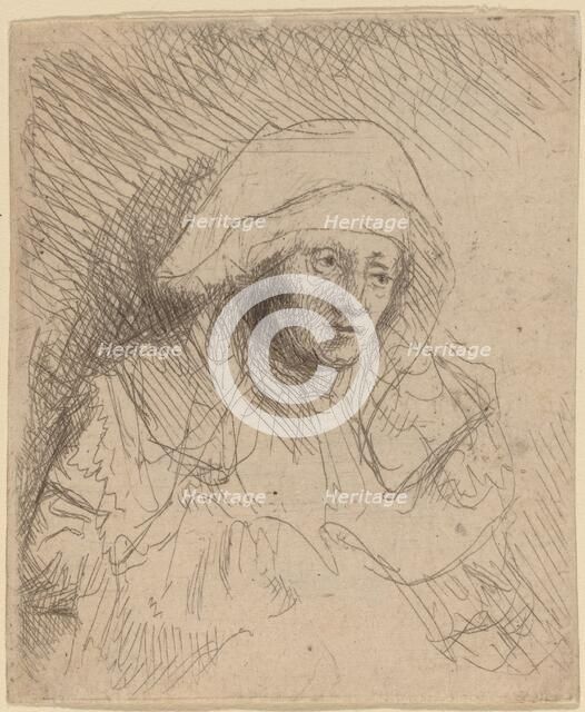 Sick Woman with a Large White Headdress (Saskia), c. 1641/1642. Creator: Rembrandt Harmensz van Rijn.