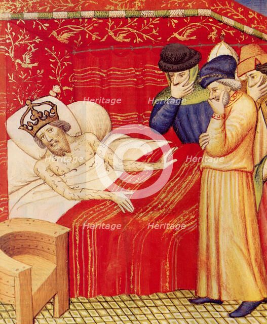 Sick king. The dangerous smell of sickness, 15th century. Creator: Anonymous.