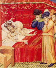 Sick king. The dangerous smell of sickness, 15th century. Creator: Anonymous