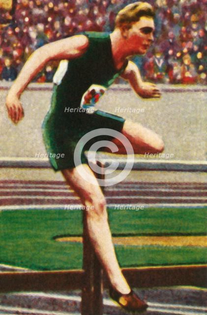 Sid Atkinson of South Africa, winner of the 110m hurdles, 1928. Creator: Unknown.