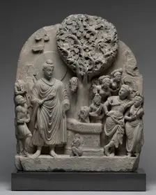 Siddhartha at the Bodhi Tree, 100s-200s. Creator: Unknown