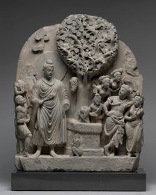 Siddhartha at the Bodhi Tree, 100s-200s. Creator: Unknown