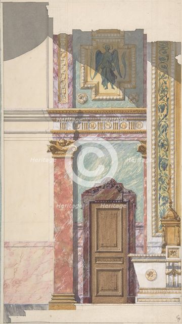Side View of Design for Altar, second half 19th century. Creators: Jules-Edmond-Charles Lachaise, Eugène-Pierre Gourdet.