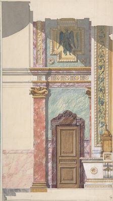 Side View of Design for Altar, second half 19th century. Creators: Jules-Edmond-Charles Lachaise, Eugène-Pierre Gourdet