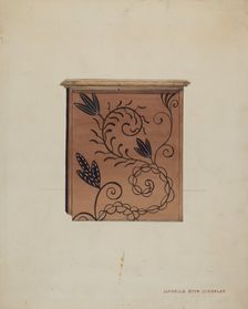 Side View of Guilford Painted Chest, c. 1936. Creator: Isabella Ruth Doerfler