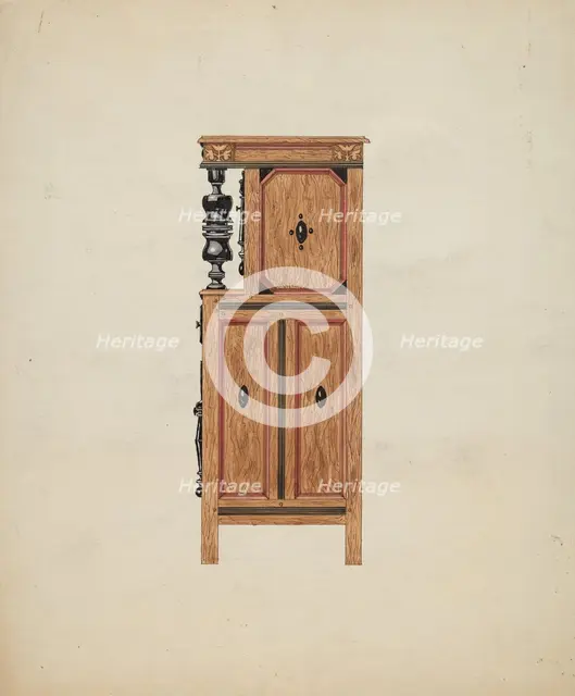 Side View of Hartford Cupboard, c. 1936. Creator: Martin Partyka.