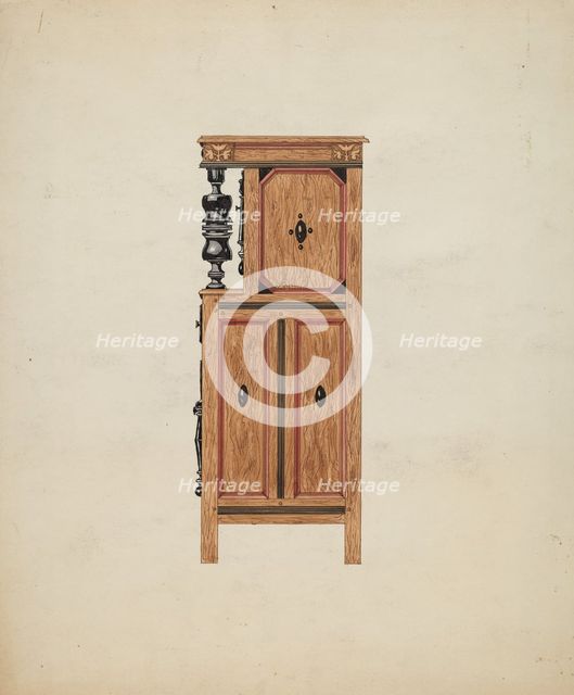 Side View of Hartford Cupboard, c. 1936. Creator: Martin Partyka.