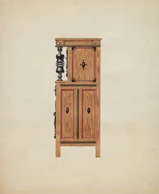 Side View of Hartford Cupboard, c. 1936. Creator: Martin Partyka
