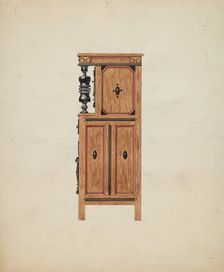 Side View of Hartford Cupboard, c. 1936. Creator: Martin Partyka