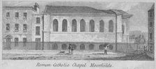Side view of St Mary's Roman Catholic Church, Moorfields, City of London, 1825. Artist: Anon