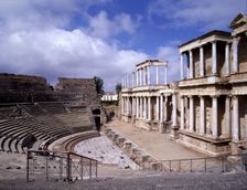 Side view of the Roman theater of Mérida