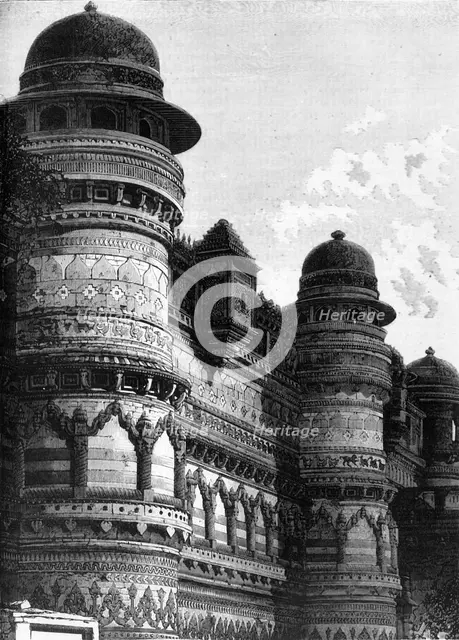 'Side Wall of the Pâl Palace, Gwalior', c1891. Creator: James Grant.