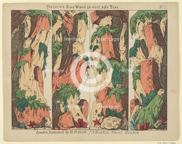 Side Wings to Suit any Play, Plate 7 for a Toy Theater, 1870-90., 1870-90. Creator: Benjamin Pollock.