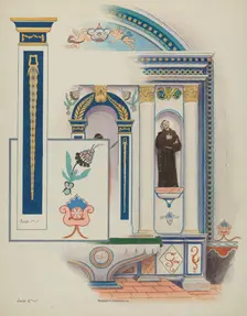 Side Altar, San Luis Rey Mission, 1936. Creator: Howard H. Sherman