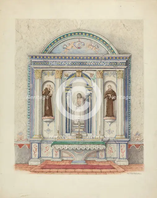 Side Altar, San Luis Rey Mission, 1941. Creator: William Kieckhofel.
