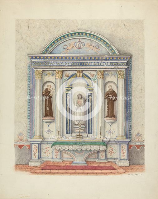 Side Altar, San Luis Rey Mission, 1941. Creator: William Kieckhofel.