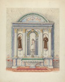 Side Altar, San Luis Rey Mission, 1941. Creator: William Kieckhofel