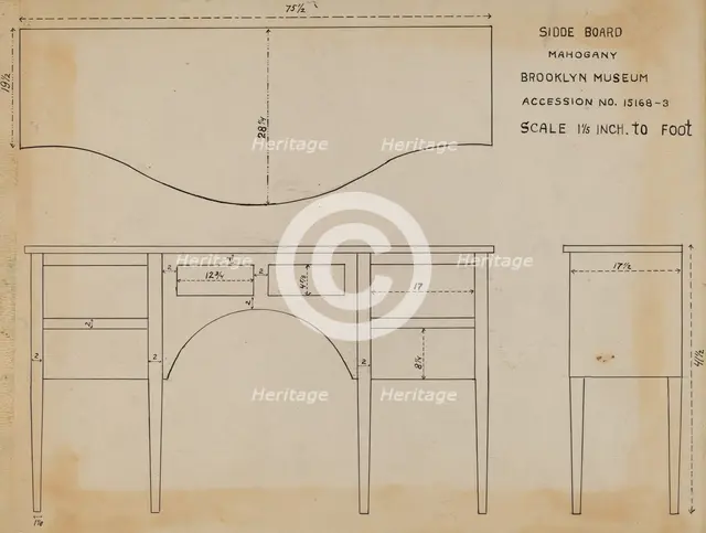 Side Board, 1935/1942. Creator: Unknown.