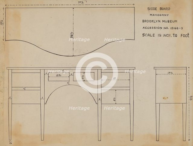 Side Board, 1935/1942. Creator: Unknown.