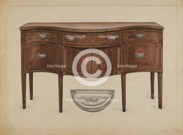 Side Board (Hepplewhite), 1935/1942. Creator: Nicholas Gorid.