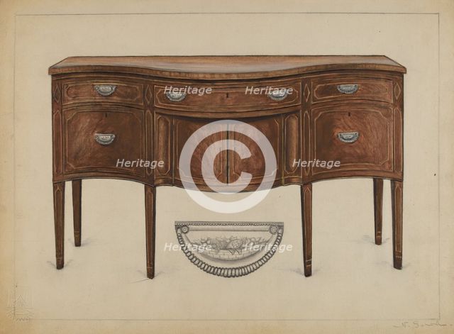 Side Board (Hepplewhite), 1935/1942. Creator: Nicholas Gorid.