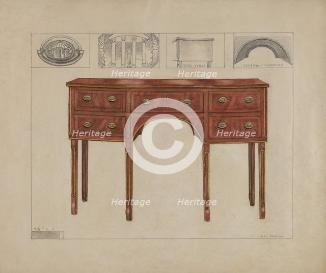 Side Board-Sheraton, c. 1936. Creator: Edgar L. Pearce.