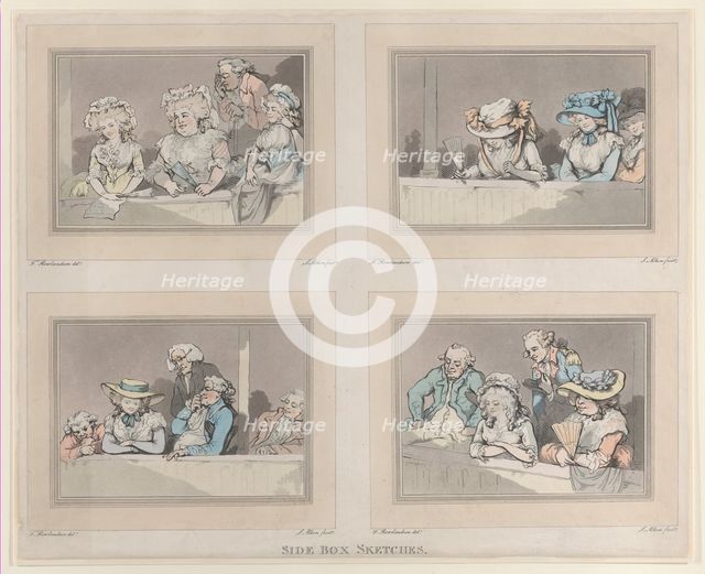 Side Box Sketches, June 5, 1786. Creator: Samuel Alken.