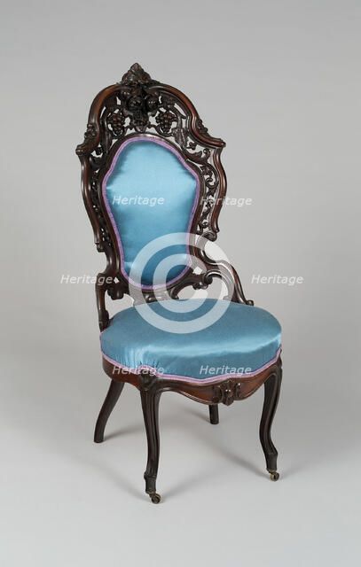 Side Chair, 1856/65. Creator: John and Joseph W. Meeks Company.