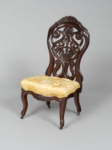 Side Chair, 1851/67. Creator: John Henry Belter & Co