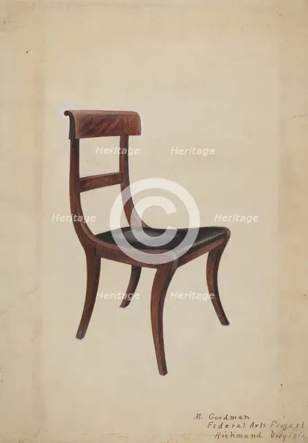 Side Chair, 1935/1942. Creator: Mattie P. Goodman.
