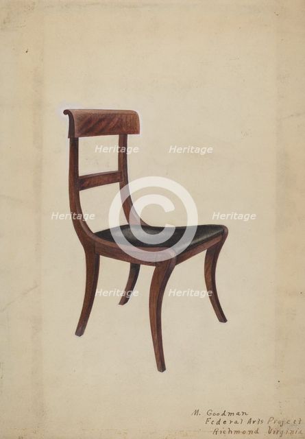 Side Chair, 1935/1942. Creator: Mattie P. Goodman.