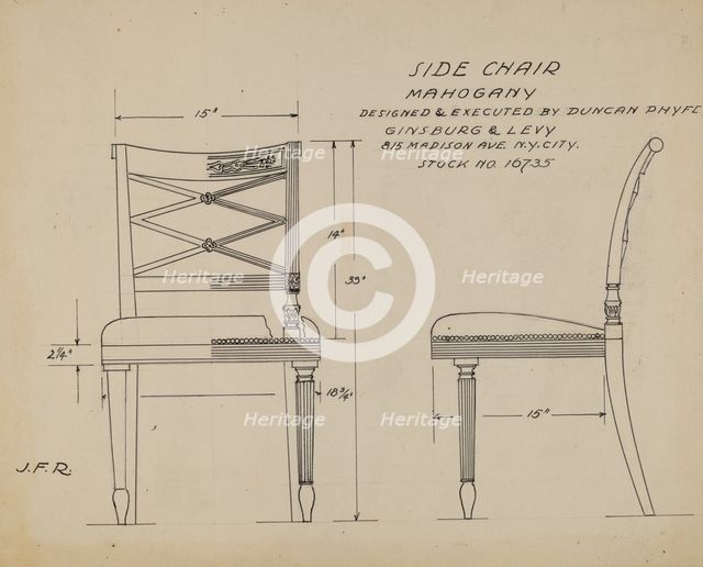 Side Chair, 1935/1943. Creator: Unknown.