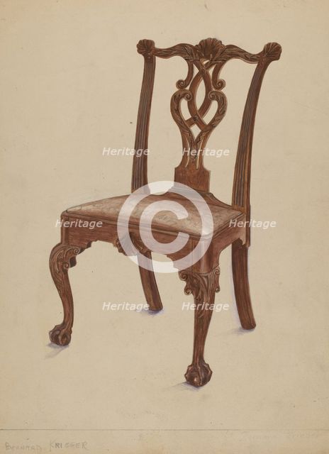 Side Chair, 1936. Creator: Bernard Krieger.