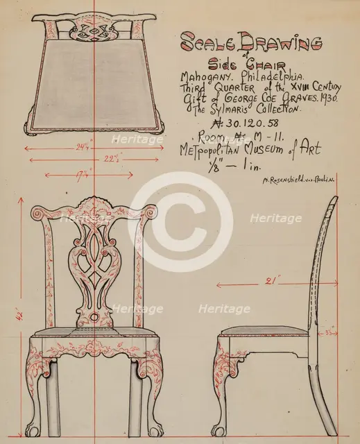 Side Chair, 1936. Creator: M. Rosenshield-von-Paulin.