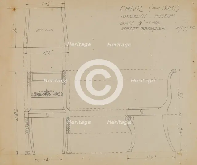 Side Chair, 1936. Creator: Robert Brigadier.