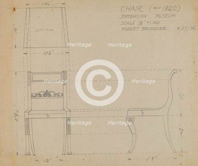 Side Chair, 1936. Creator: Robert Brigadier.