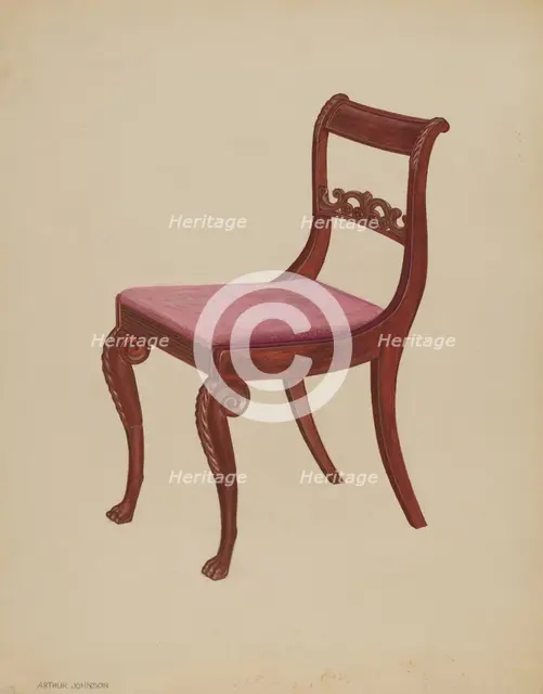 Side Chair, 1937. Creator: Arthur Johnson.