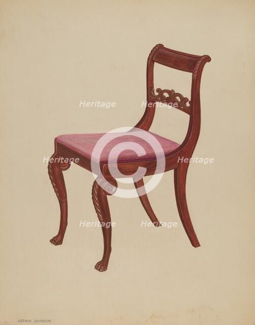 Side Chair, 1937. Creator: Arthur Johnson.