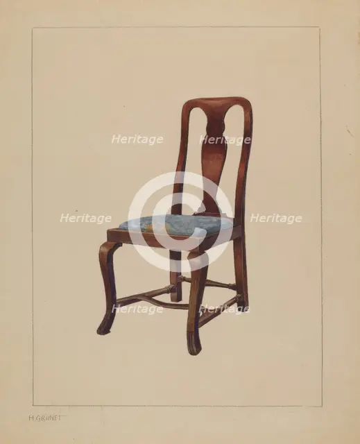 Side Chair, 1937. Creator: Henry Granet.