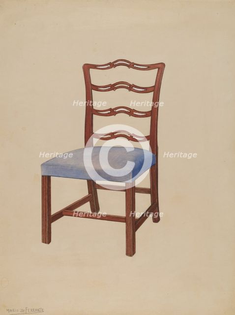 Side Chair, 1937. Creator: Mario De Ferrante.