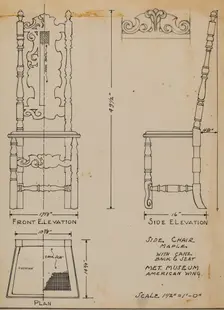 Side Chair, with Cane Back and Seat, 1935/1942. Creator: Nicholas Gorid