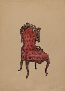 Side Chair, c. 1936. Creator: Charles Garjian