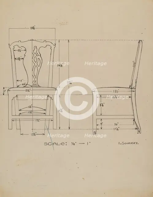 Side Chair, c. 1936. Creator: Isidore Sovensky.